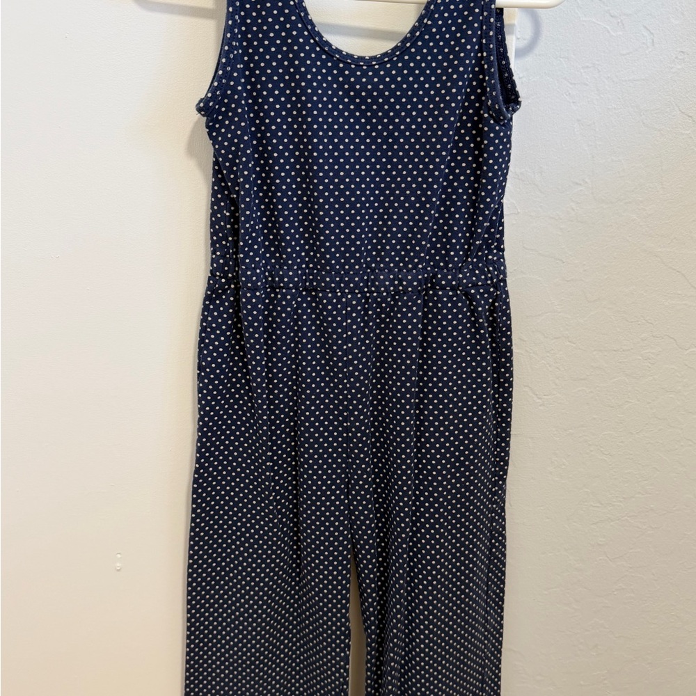 Navy Polka Dot Kids One Piece